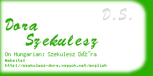 dora szekulesz business card